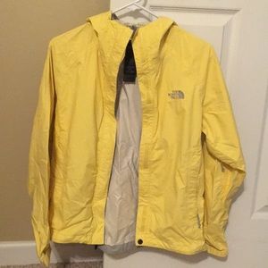 Yellow North Face Hyvent DT Rain jacket